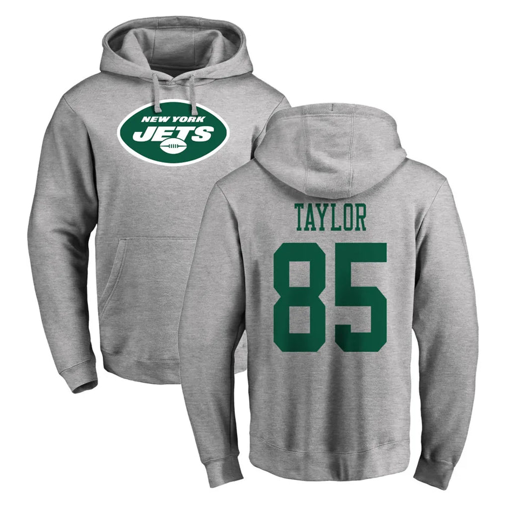 Boles NY.Jets #85 Mason Taylor Player Gray LOGO Pullover Hoodies Limited Game Stitched Jerseys