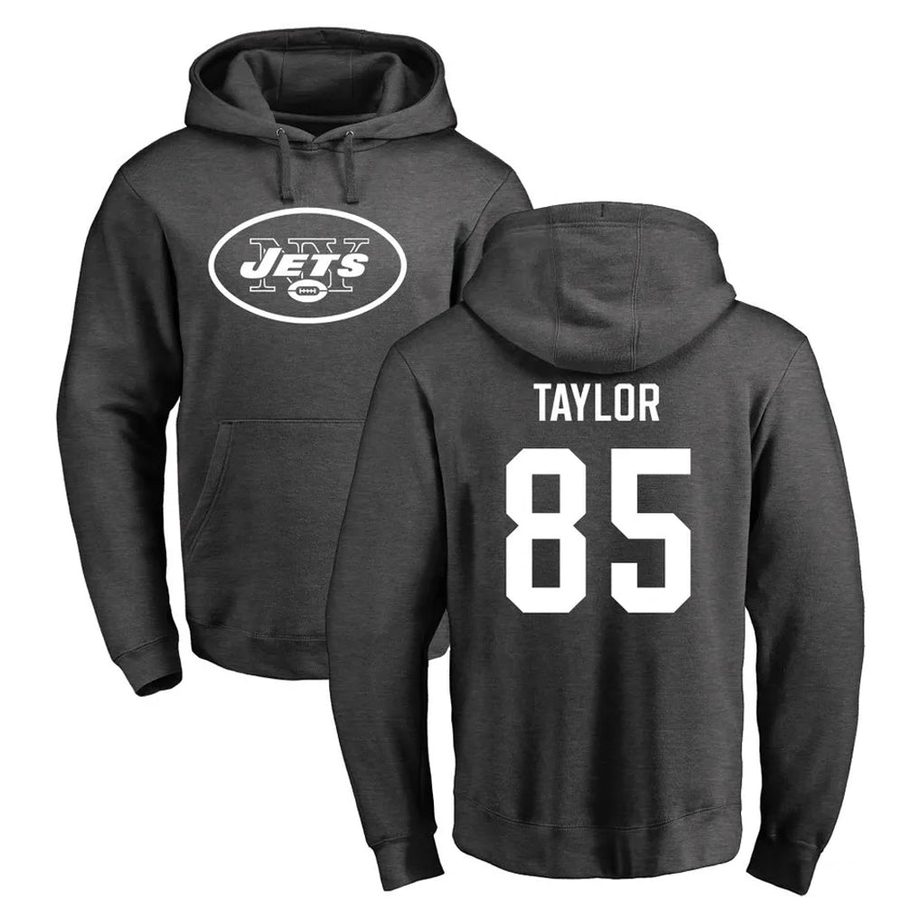 Boles NY.Jets #85 Mason Taylor Player Gray Pullover Hoodies Limited Game Stitched Jerseys