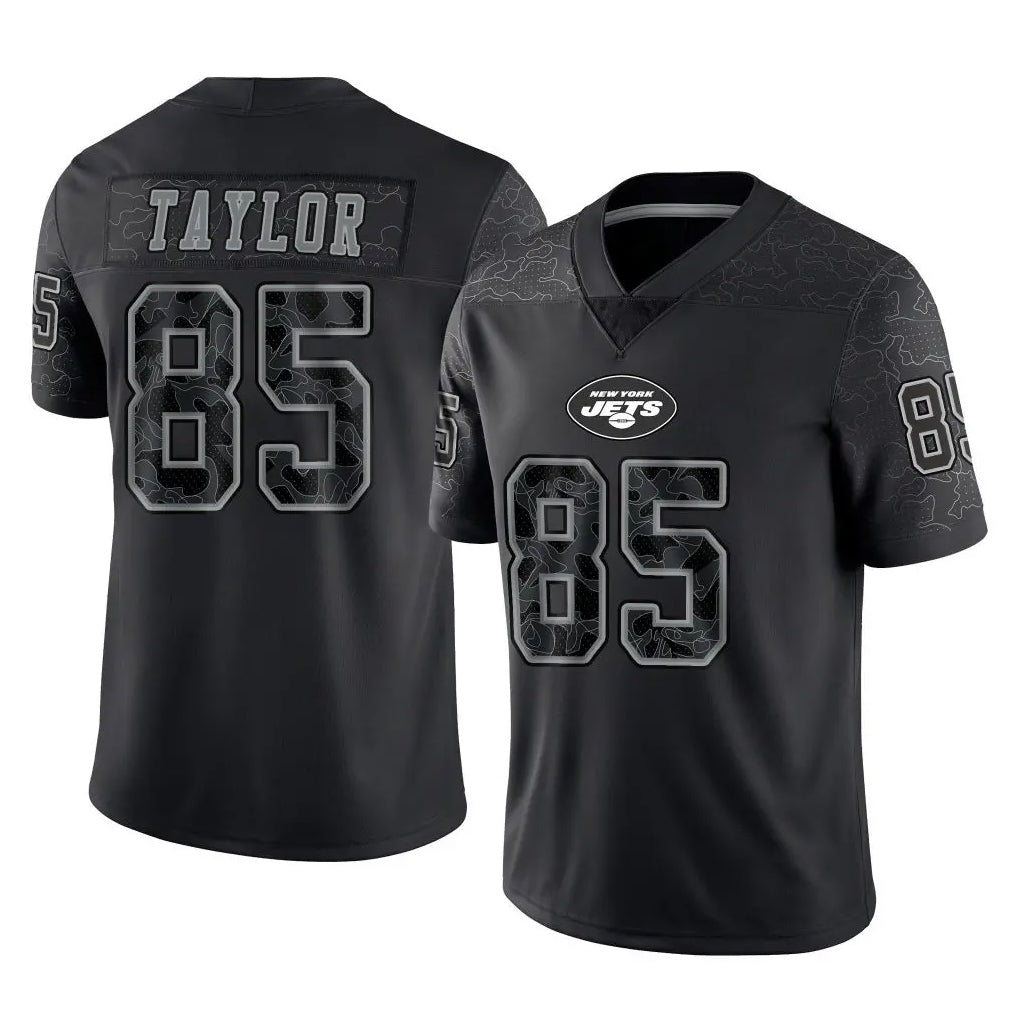 Boles NY.Jets #85 Mason Taylor Player Stealth Black Limited Reflective Home Game Stitched Jerseys