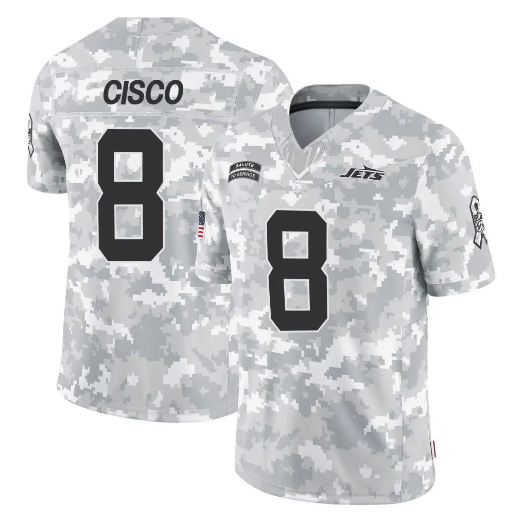 Boles NY.Jets #8 Andre Cisco Player Arctic Camo Salute to Service Limited Game Stitched Jerseys