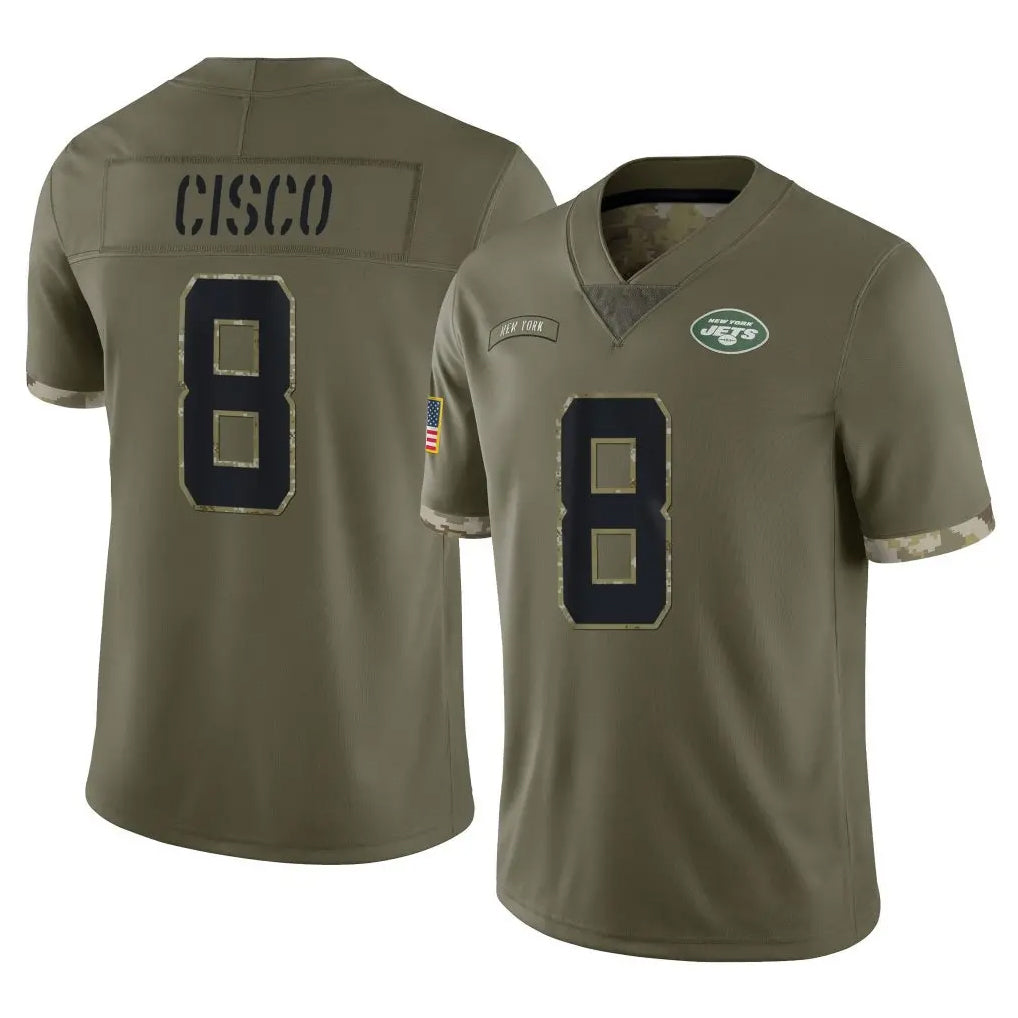 Boles NY.Jets #8 Andre Cisco Player Olive Salute To Service Limited Stitched Jerseys