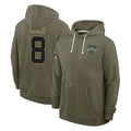 Boles NY.Jets #8 Andre Cisco Player Olive Salute to Service Pullover Hoodies Limited Stitched Jerseys