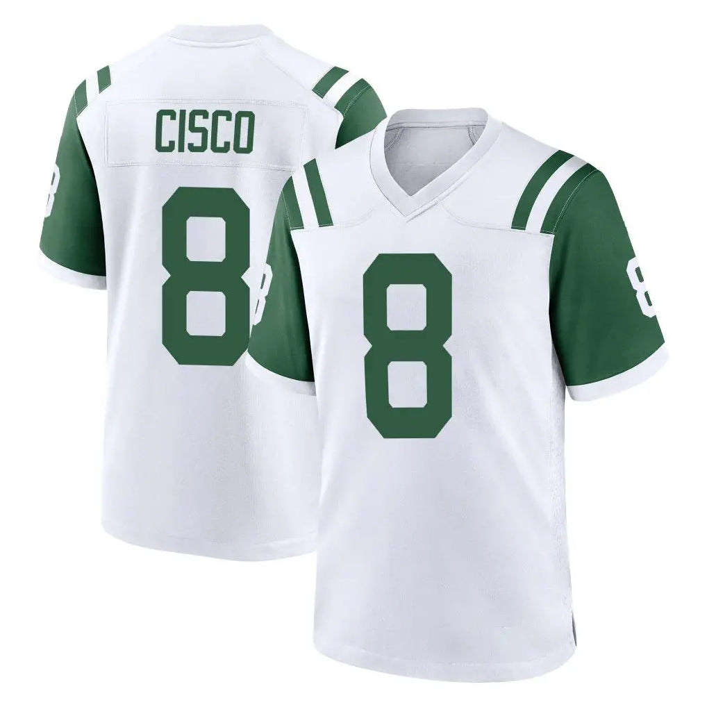 Boles NY.Jets #8 Andre Cisco Player White Classic Home Game Stitched Jerseys