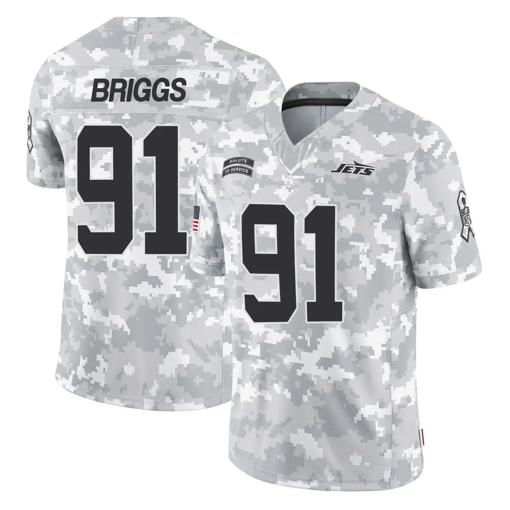 Boles NY.Jets #91 Jowon Briggs Player Arctic Camo Salute to Service Limited Game Stitched Jerseys