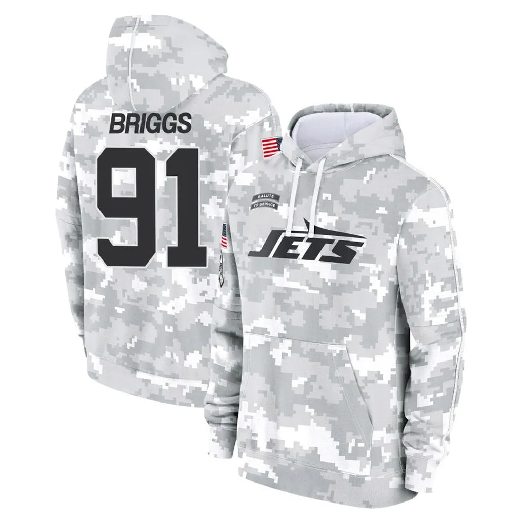 Boles NY.Jets #91 Jowon Briggs Player Arctic Camo Salute to Service Pullover Hoodies Limited Game Stitched Jerseys