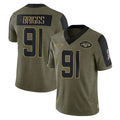 Boles NY.Jets #91 Jowon Briggs Player Olive Salute To Service Limited Game Stitched Jerseys