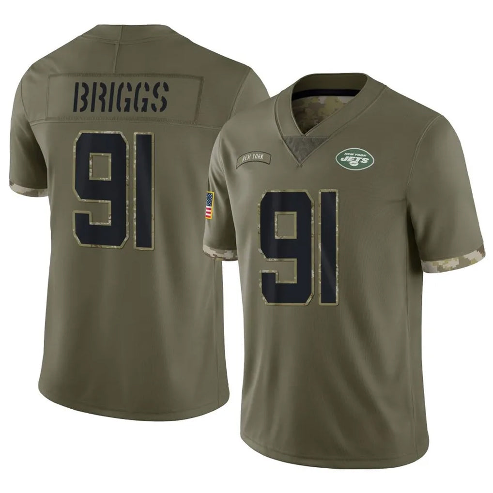 Boles NY.Jets #91 Jowon Briggs Player Olive Salute To Service Limited Stitched Jerseys