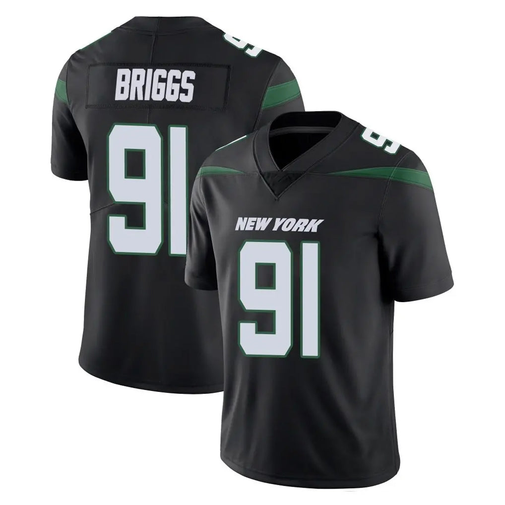 Boles NY.Jets #91 Jowon Briggs Player Stealth Black Limited Vapor Home Game Stitched Jerseys