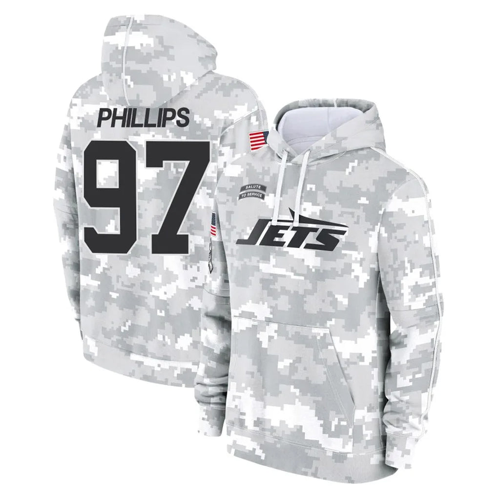 Boles NY.Jets #97 Harrison Phillips Player Arctic Camo Salute to Service Pullover Hoodies Limited Game Stitched Jerseys
