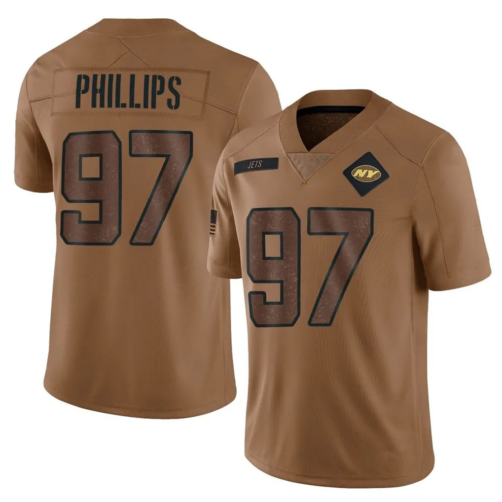 Boles NY.Jets #97 Harrison Phillips Player Brown Salute To Service Limited Stitched Jerseys
