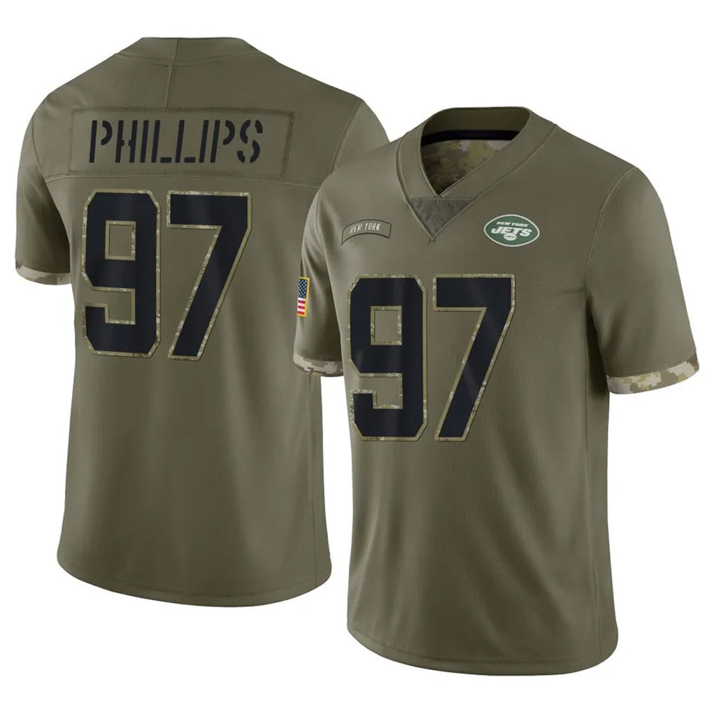 Boles NY.Jets #97 Harrison Phillips Player Olive Salute To Service Limited Stitched Jerseys