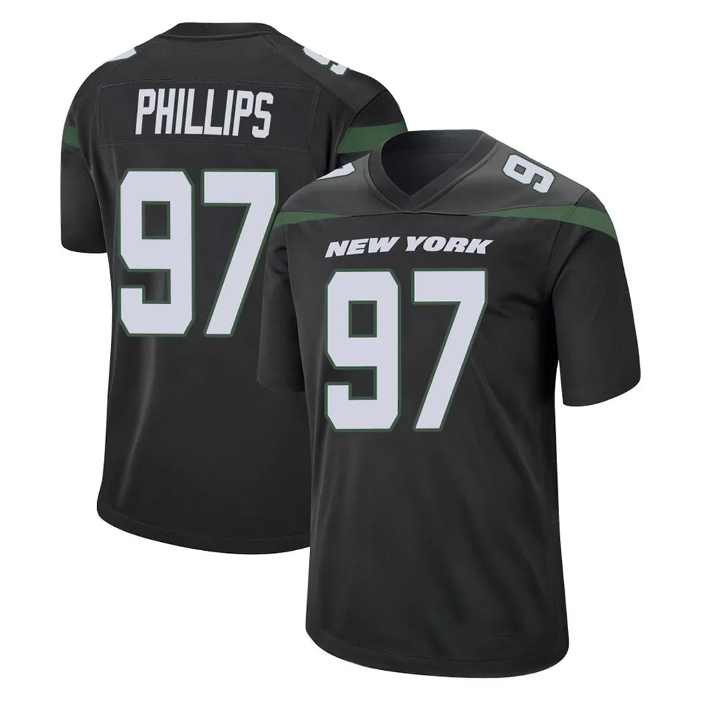 Boles NY.Jets #97 Harrison Phillips Player Stealth Black Home Game Stitched Jerseys