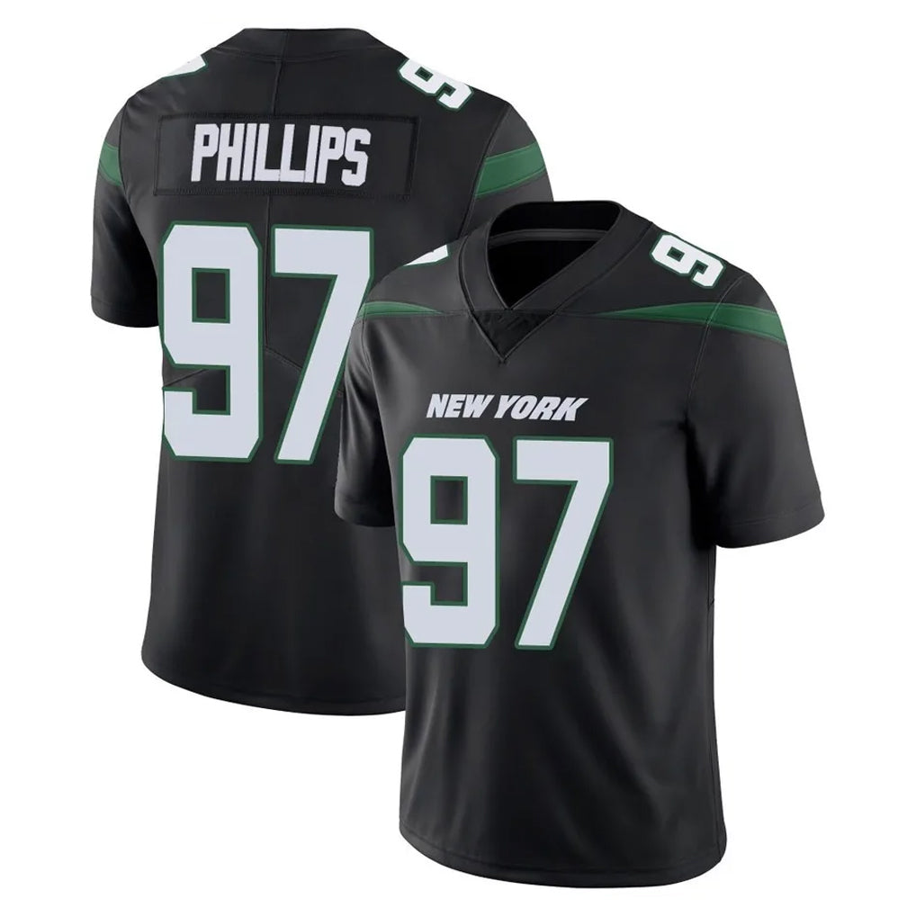 Boles NY.Jets #97 Harrison Phillips Player Stealth Black Limited Vapor Home Game Stitched Jerseys