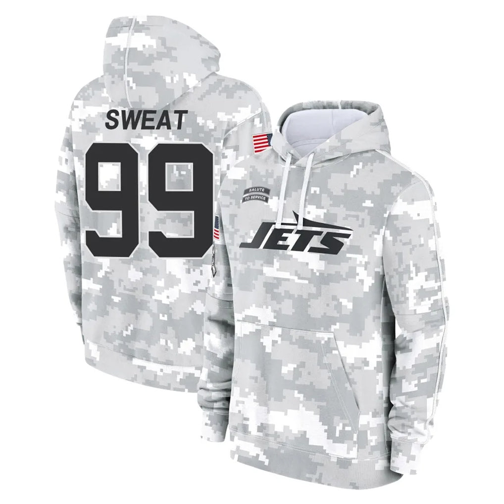 Boles NY.Jets #99 T'Vondre Sweat Player Arctic Camo Salute to Service Pullover Hoodies Limited Game Stitched Jerseys