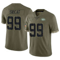 Boles NY.Jets #99 T'Vondre Sweat Player Olive Salute To Service Limited Stitched Jerseys