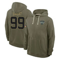 Boles NY.Jets #99 T'Vondre Sweat Player Olive Salute to Service Pullover Hoodies Limited Stitched Jerseys
