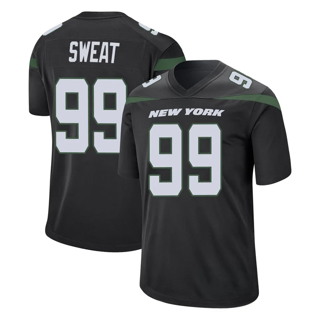 Boles NY.Jets #99 T'Vondre Sweat Player Stealth Black Home Game Stitched Jerseys