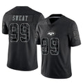 Boles NY.Jets #99 T'Vondre Sweat Player Stealth Black Limited Reflective Home Game Stitched Jerseys