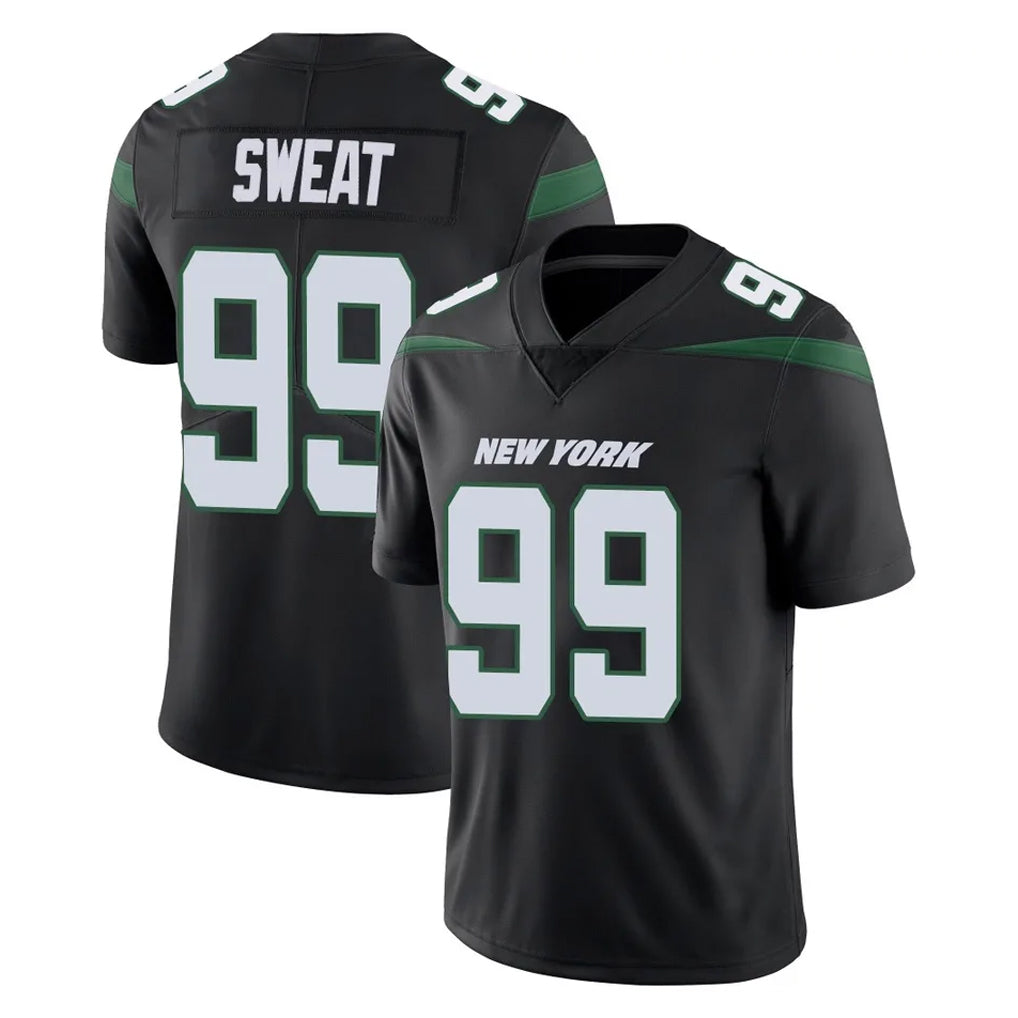 Boles NY.Jets #99 T'Vondre Sweat Player Stealth Black Limited Vapor Home Game Stitched Jerseys