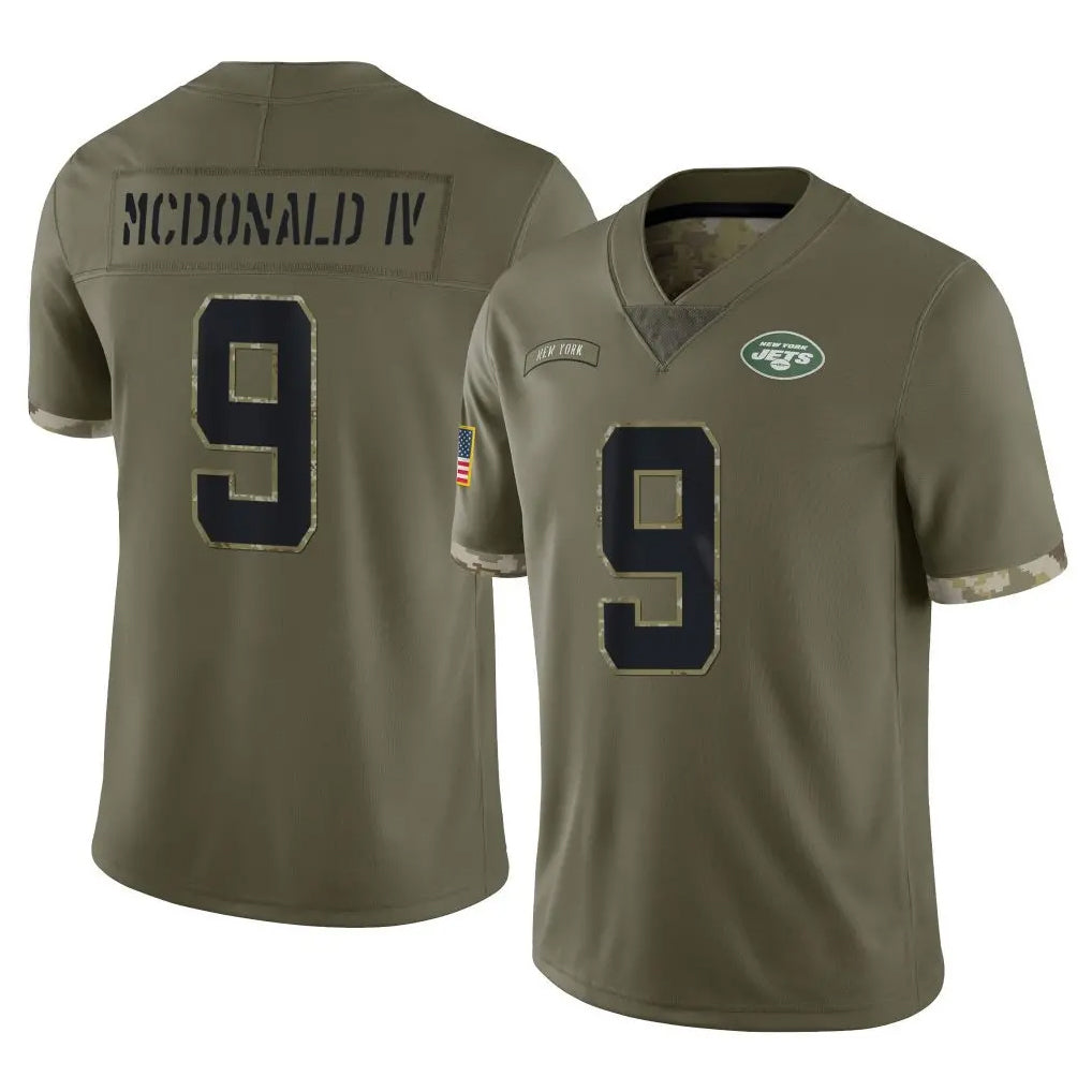 Boles NY.Jets #9 Will McDonald IV Player Olive Salute To Service Limited Stitched Jerseys