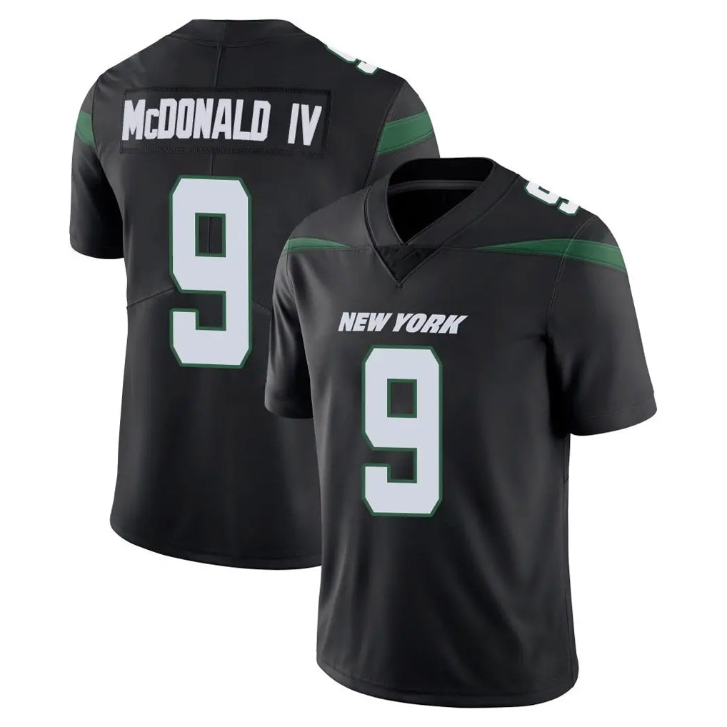 Boles NY.Jets #9 Will McDonald IV Player Stealth Black Limited Vapor Home Game Stitched Jerseys