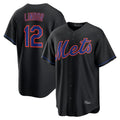 Boles NY.Mets #12 Francisco Lindor Player Black Alternate Home Game Stitched Jerseys