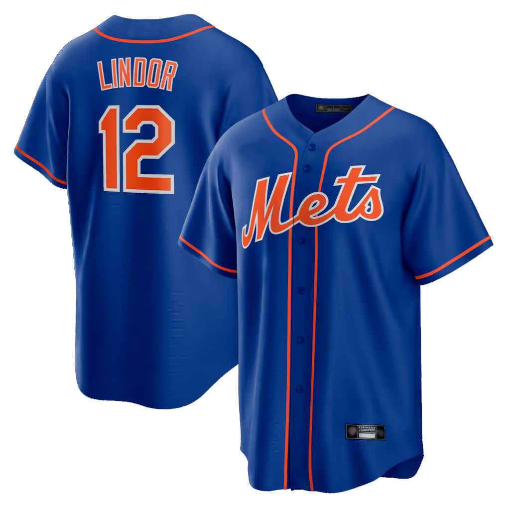 Boles NY.Mets #12 Francisco Lindor Player Royal Home Game Stitched Jerseys