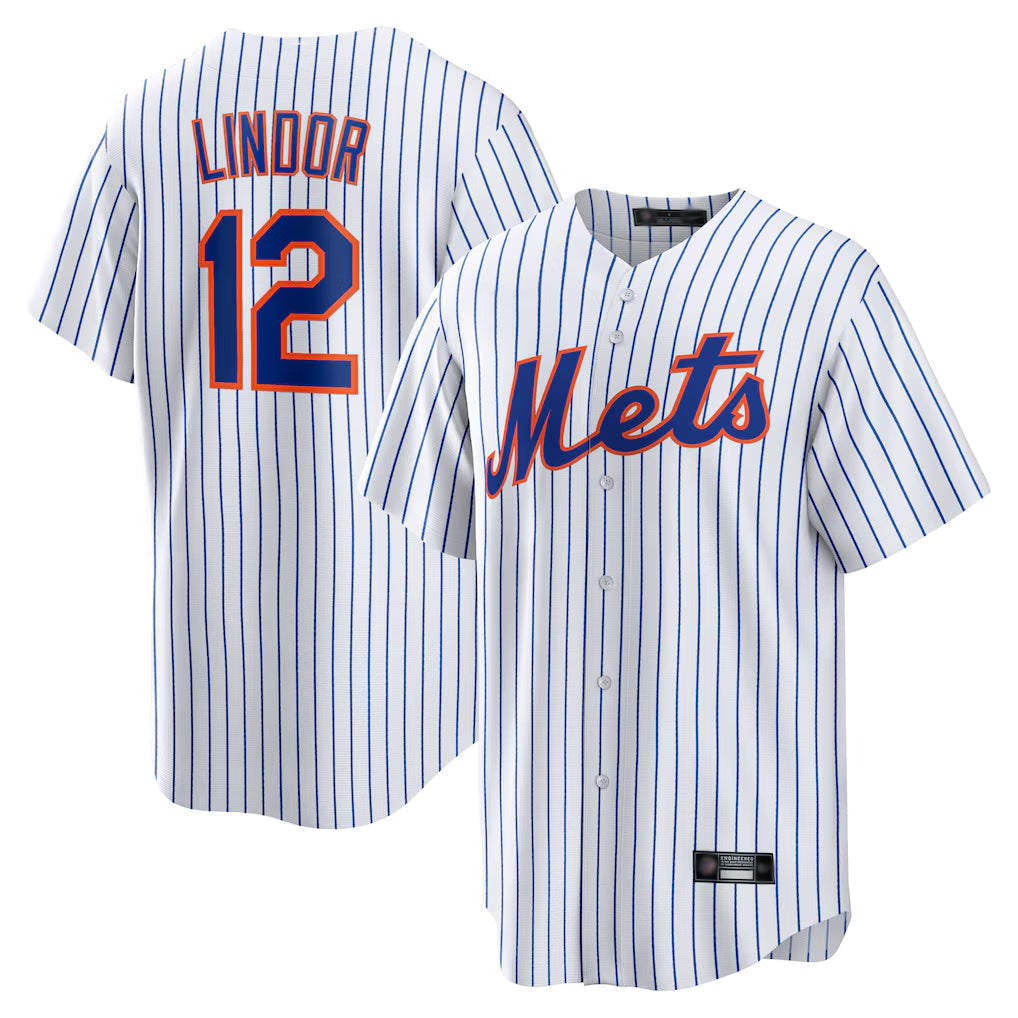 Boles NY.Mets #12 Francisco Lindor Player White Home Game Stitched Jerseys