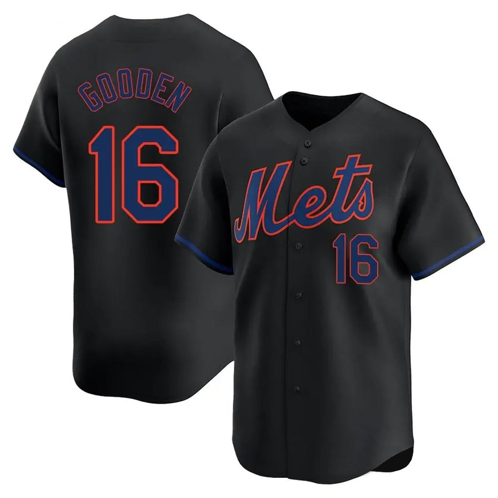 Boles NY.Mets #16 Dwight Gooden Player Black Alternate Home Limited Stitched Jerseys