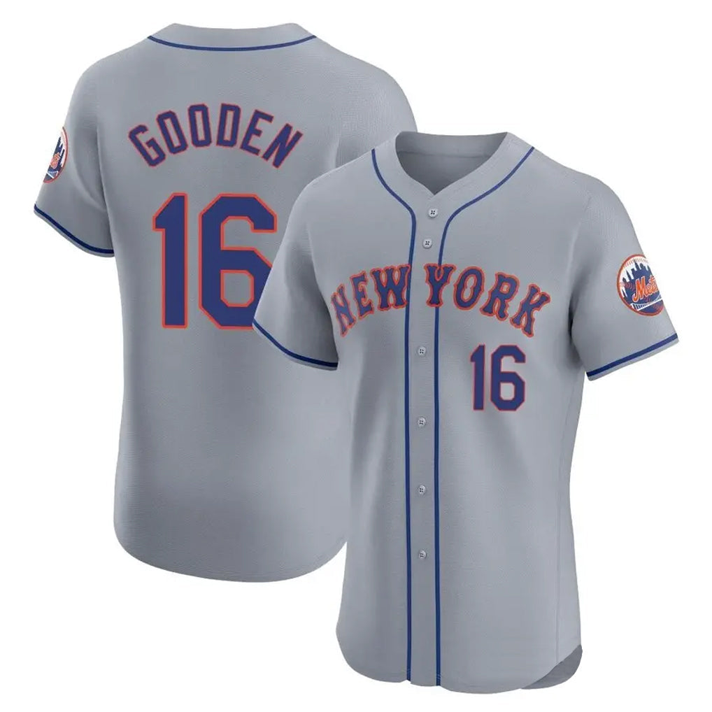 Boles NY.Mets #16 Dwight Gooden Player Gray Road Limited Elite Home Stitched Jerseys