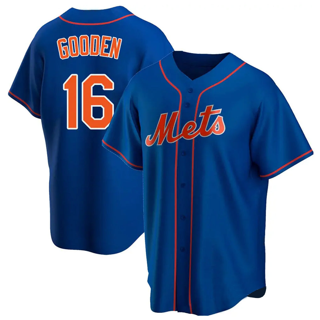 Boles NY.Mets #16 Dwight Gooden Player Royal Home Game Stitched Jerseys