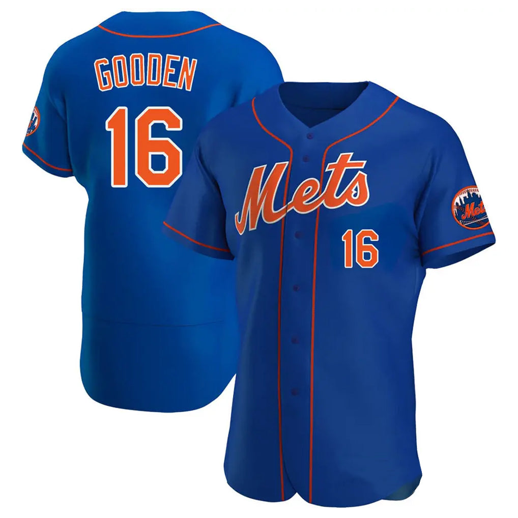 Boles NY.Mets #16 Dwight Gooden Player Royal Limited Elite Home Stitched Jerseys