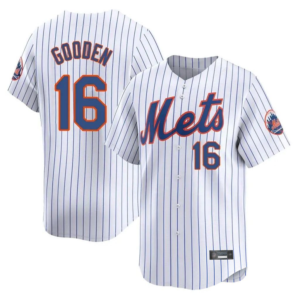 Boles NY.Mets #16 Dwight Gooden Player White Home Limited Stitched Jerseys