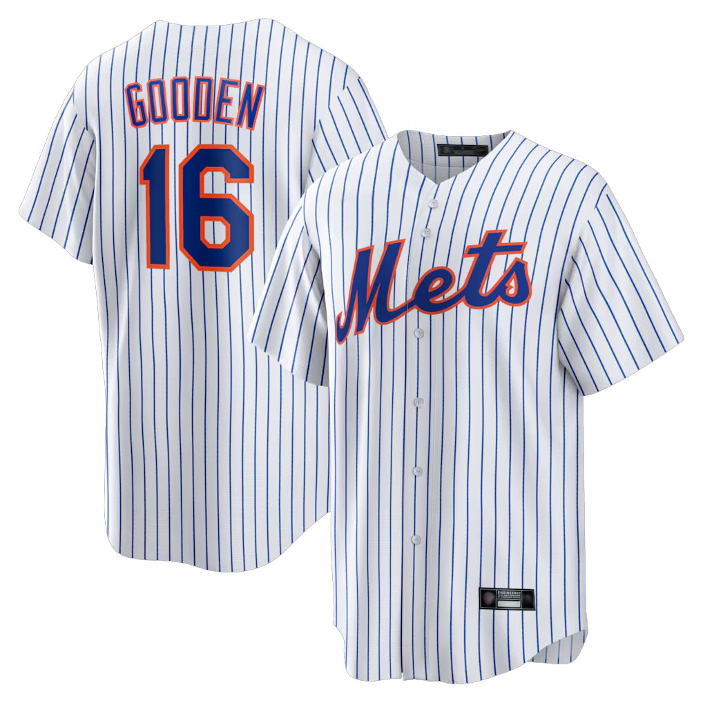 Boles NY.Mets #16 Dwight Gooden Player White Home Replica Stitched Jerseys
