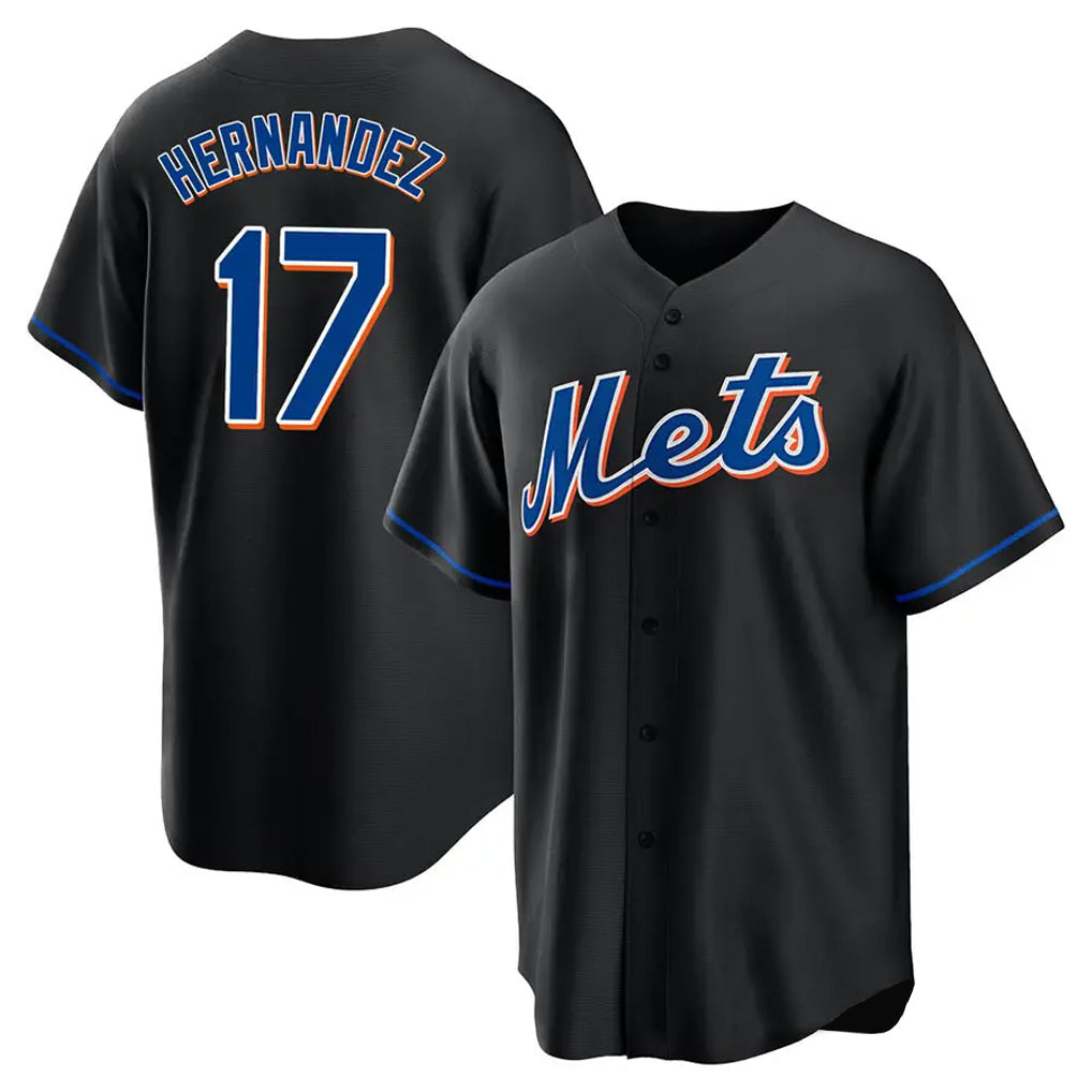 Boles NY.Mets #17 Keith Hernandez Player Black Replica Home Game Stitched Jerseys