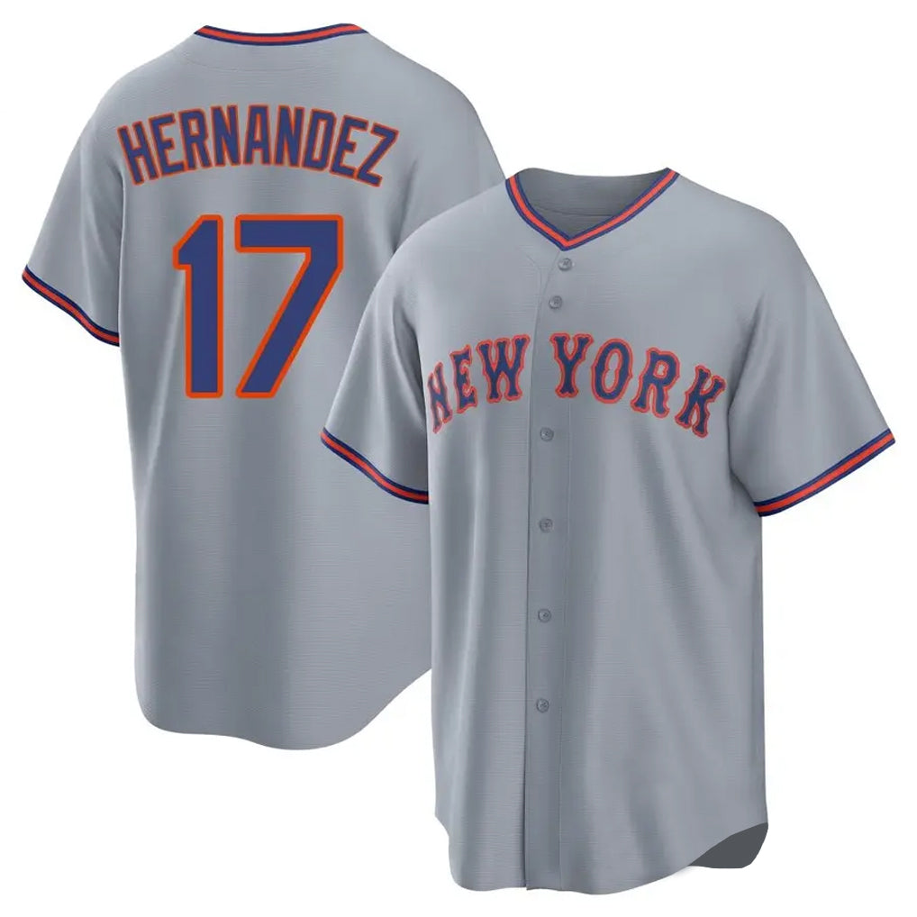 Boles NY.Mets #17 Keith Hernandez Player Gray Road Home Game Stitched Jerseys