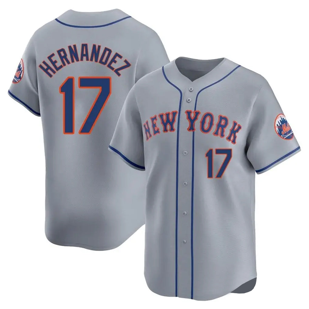 Boles NY.Mets #17 Keith Hernandez Player Gray Road Limited Home Stitched Jerseys