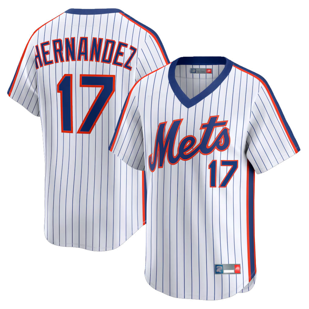 Boles NY.Mets #17 Keith Hernandez Player White Cooperstown Collection T-shirt Game Stitched Jerseys