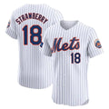Boles NY.Mets #18 Darryl Strawberry Player White Home Limited Elite Stitched Jerseys
