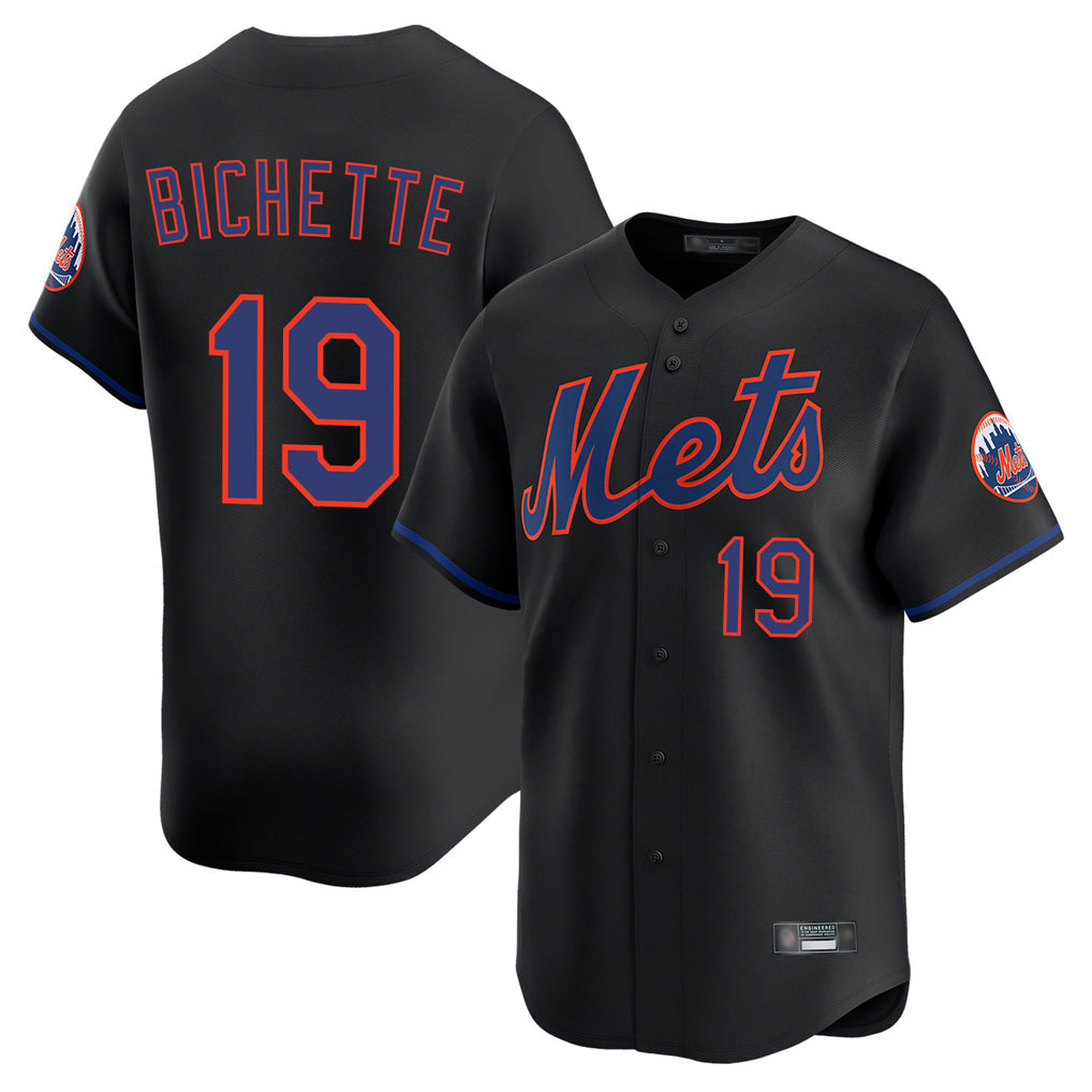 Boles NY.Mets #19 Bo Bichette Player Black Alternate Home Limited Stitched Jerseys