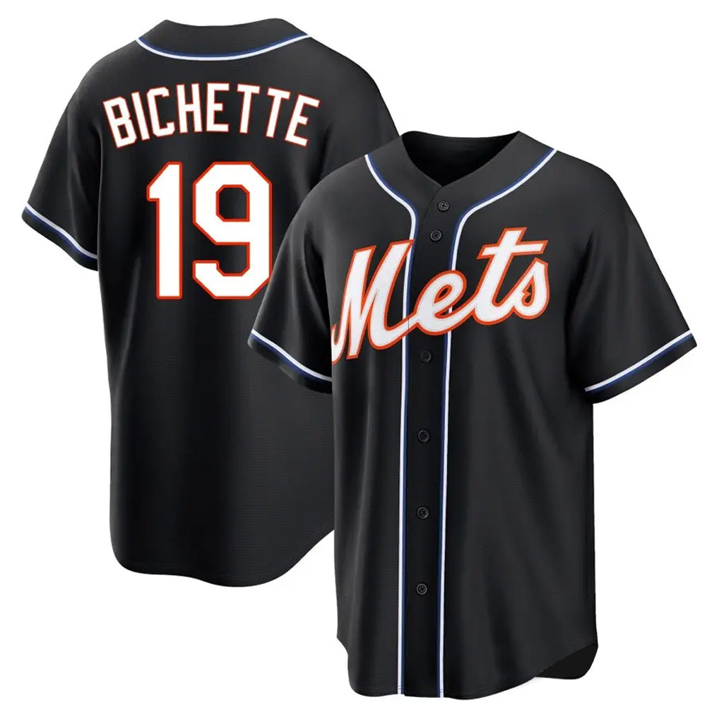 Boles NY.Mets #19 Bo Bichette Player Black Fashion Out Game Stitched Jerseys
