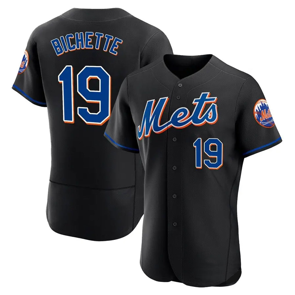 Boles NY.Mets #19 Bo Bichette Player Black Replica Home Limited Elite Stitched Jerseys