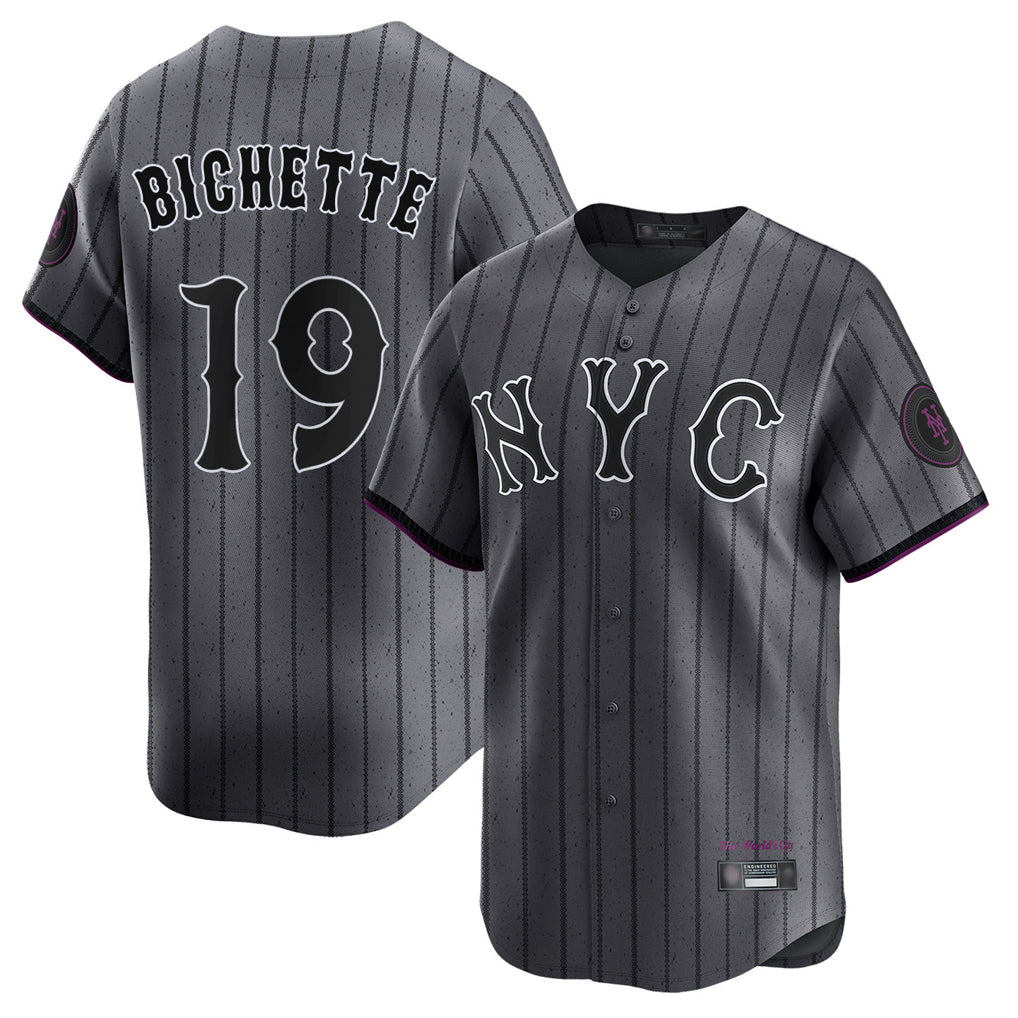 Boles NY.Mets #19 Bo Bichette Player Gray City Connect Limited Stitched Jerseys