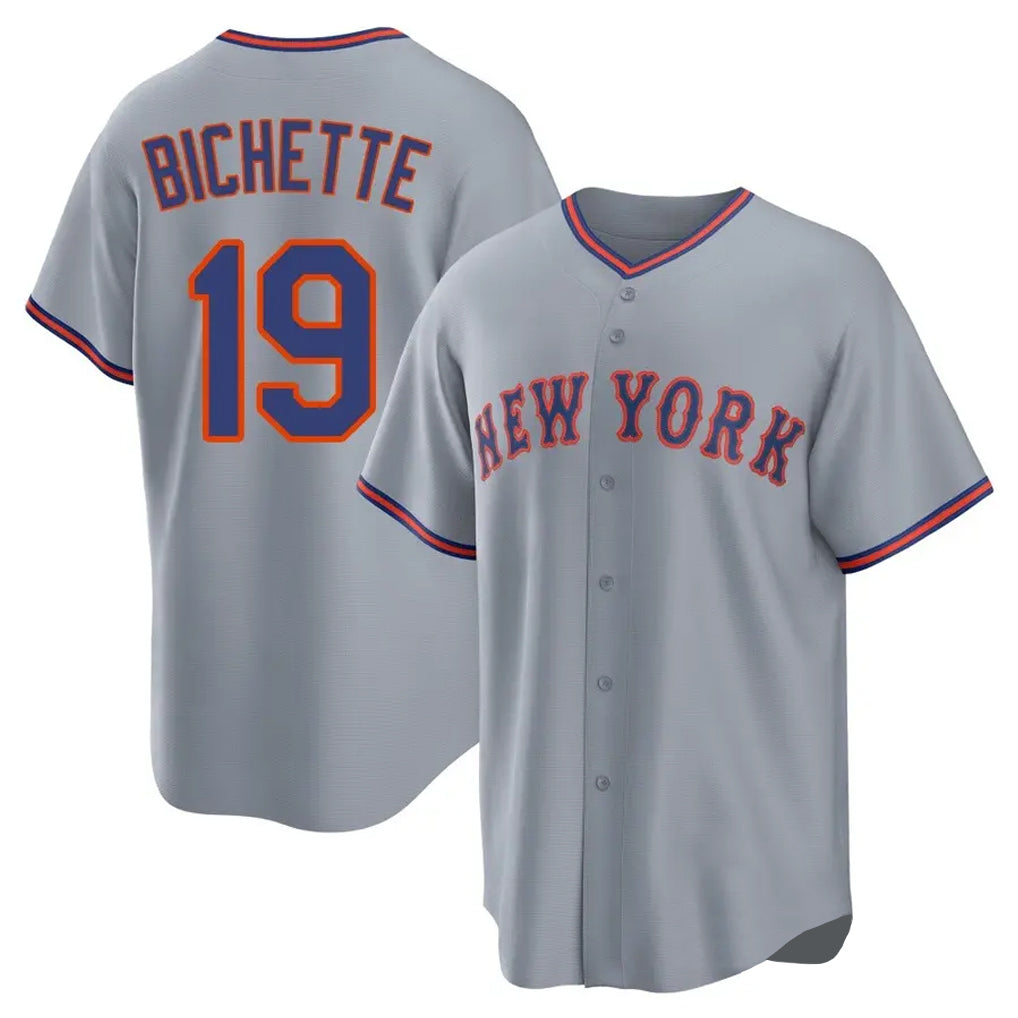 Boles NY.Mets #19 Bo Bichette Player Gray Road Home Game Stitched Jerseys