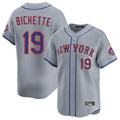 Boles NY.Mets #19 Bo Bichette Player Gray Road Limited Home Stitched Jerseys