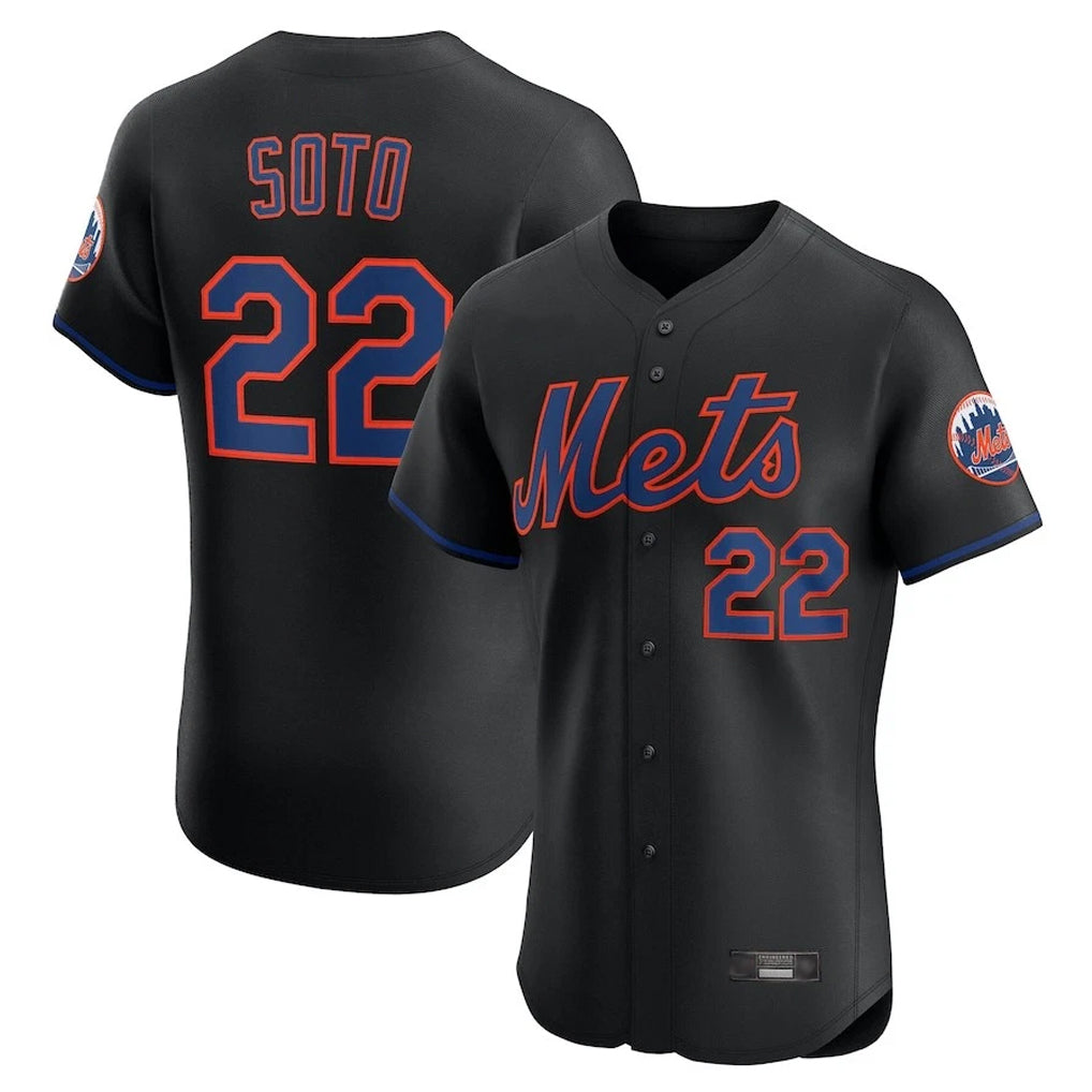 Boles NY.Mets #22 Juan Soto Player Black Home Limited Elite Stitched Jerseys