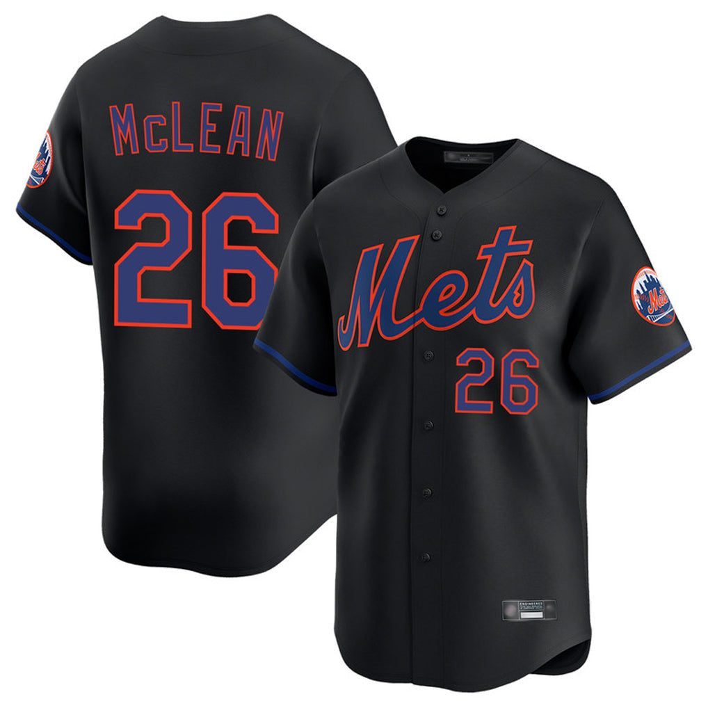 Boles NY.Mets #26 Nolan McLean Player Black Alternate Home Limited Stitched Jerseys