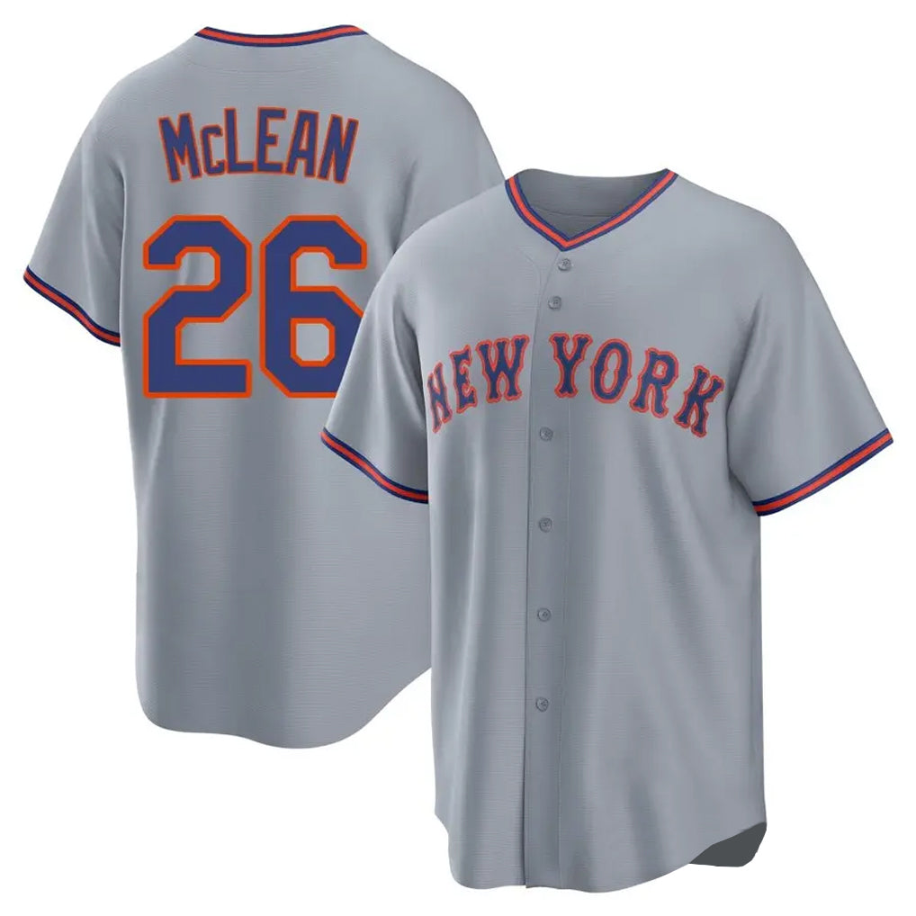 Boles NY.Mets #26 Nolan McLean Player Gray Road Home Game Stitched Jerseys