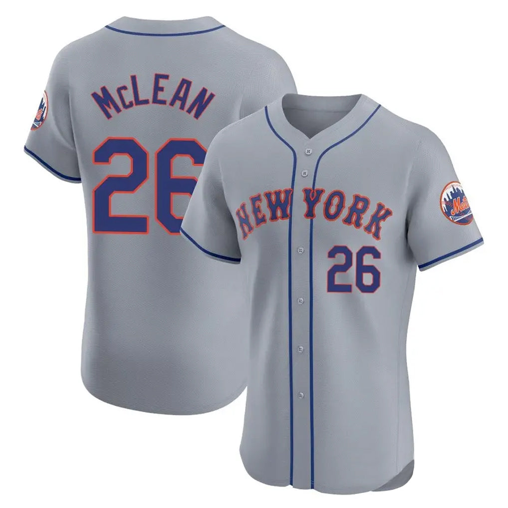 Boles NY.Mets #26 Nolan McLean Player Gray Road Limited Elite Home Stitched Jerseys