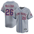 Boles NY.Mets #26 Nolan McLean Player Gray Road Limited Home Stitched Jerseys